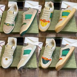 Screener Sneakers Luxe Designer Vuile Casual Schoenen Beige Boter Dames Heren Running Sneaker Vintage Leer Mode Klassieke Rood Groen Gestreepte Schoenen