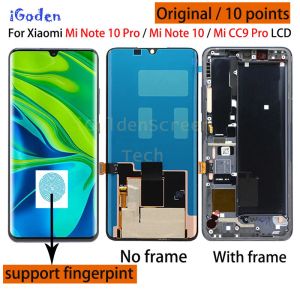 Schermen AMOLED voor Xiaomi Mi Opmerking 10 Note10 Pro Display met frame Touch Panel Screen Digitizer voor Xiaomi Note10 CC9 Pro LCD Pantalla