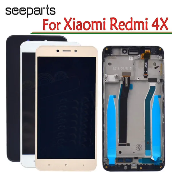 Écrans de Xiaomi Redmi 4x Affichage de l'écran tactile Assemblage de numériseur à écran tactile avec pièces de remplacement du cadre pour 5,0 