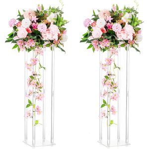 Paravents Séparateurs de pièce 1pc Centres de mariage pour tables Colonne Porte-fleurs Vase de sol en acrylique Grand présentoir rectangulaire Réception de fête 230619