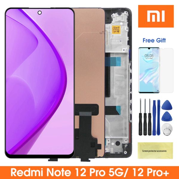 Écran d'écran pour Xiaomi Redmi Note 12 Pro + / 12 Pro Plus Affichage de l'écran tactile Digitizier avec cadre pour Xiaomi Redmi Note 12 Pro 5G