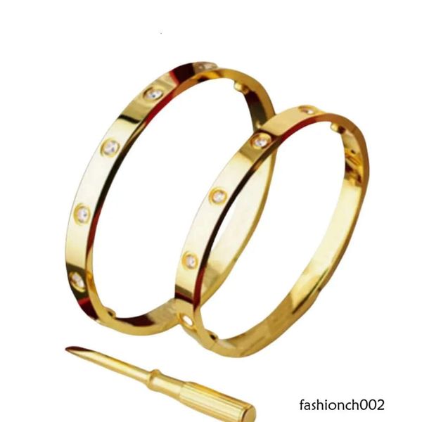 Bracelet à vis Bangle Bangle Fashion Jewlery Titanium Steel Gold plaqué Diamond For Woman Man Bracelets Nail Sier Classic Brand Designer Bijoux