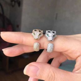 schroefcarter ringen nagel vol diamant luipaard ring persoonlijkheid trend klassieke hoofd live uitzending sieraden
