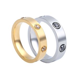 Schroefcarter ringen nagel zes-diamond titanium stalen ring voor mannen vrouwen met elegante temperament diamant ingelegde roestvrije sieraden p1rp