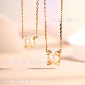 Colliers ras du cou à vis Carter Jewelry Collier tête de taureau perle polyvalent mode collier à quatre griffes simple lumière chaîne de collier de luxe pour les femmes