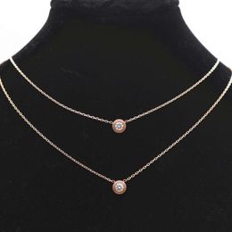 Colliers de tour de cou à vis Carter Bijoux Mosang Stone Collier Femme Polvyle Grade Single Diamond Small Ufo Bubble Clavicule Chaîne Titane Steel 18K Non FADING