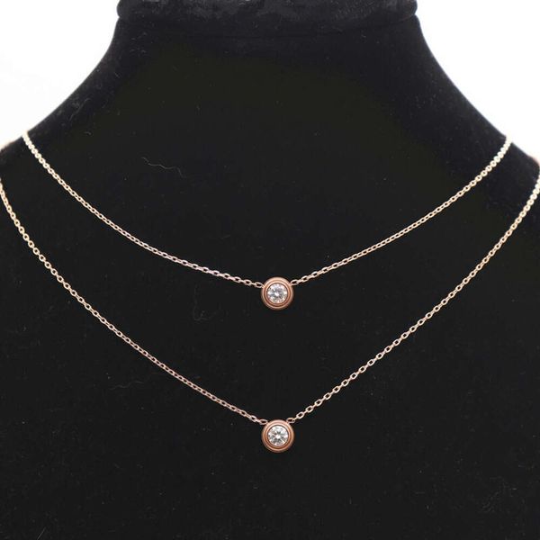 Colliers de tour de cou à vis Carter Bijoux Mosang Stone Collier Femme Polvyle Grade Single Diamond Small Ufo Bubble Clavicule Chaîne Titane Steel 18K Non FADING