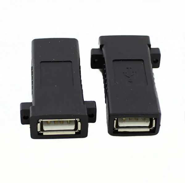 Montaje en panel de bloqueo de tornillo USB 2.0 tipo A hembra a hembra F/F extensor adaptador conector Jack para cableado de cable de extensión