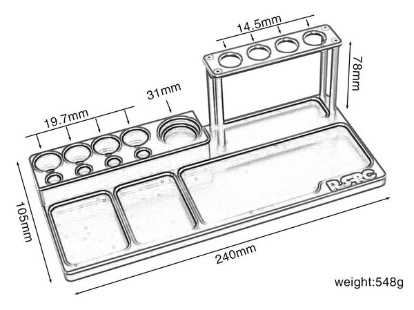 Tallador de herramientas del organizador de destornillador Herramientas RC Represorador/soporte de amortiguadores para carros RC Drones Helicópteros Aviones Modelos