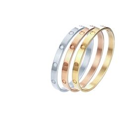 Schroevendraaier vrouw liefde luxe armbanden ijskoud dik eenvoudig cadeau paar ontwerpers diamanten armbanden kleurrijke titanium stalen schroef modieuze armbanden ZB061 I4