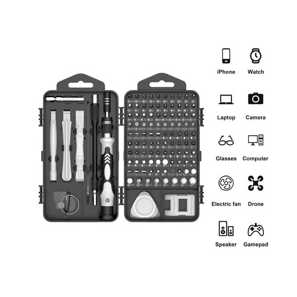 Destornilladores 117 en uno Herramientas de hardware Relojes y relojes Desmontaje Mantenimiento de precisión Mti-Función Combinación Destornillador Bit Dhms6