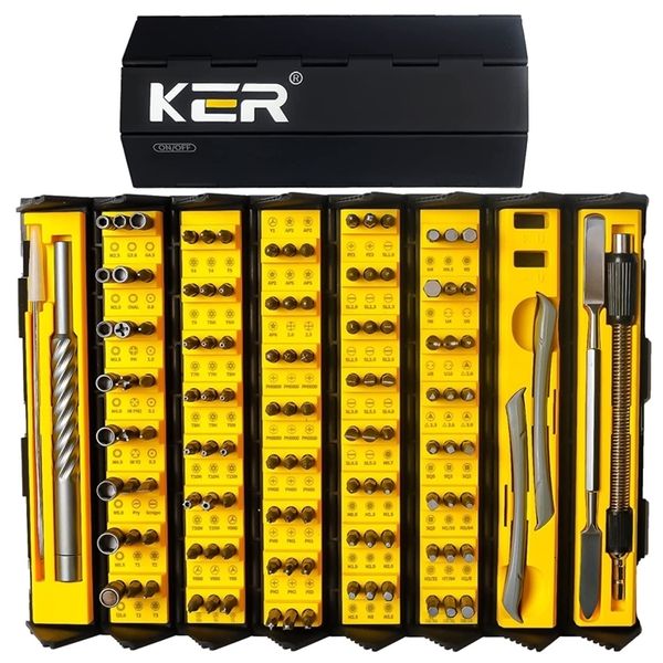 Destornilladores Juego de destornilladores de precisión 128 en 1 con kit de controlador magnético Torx Hex Broca multifunción Herramienta de reparación de PC para teléfono celular 231031