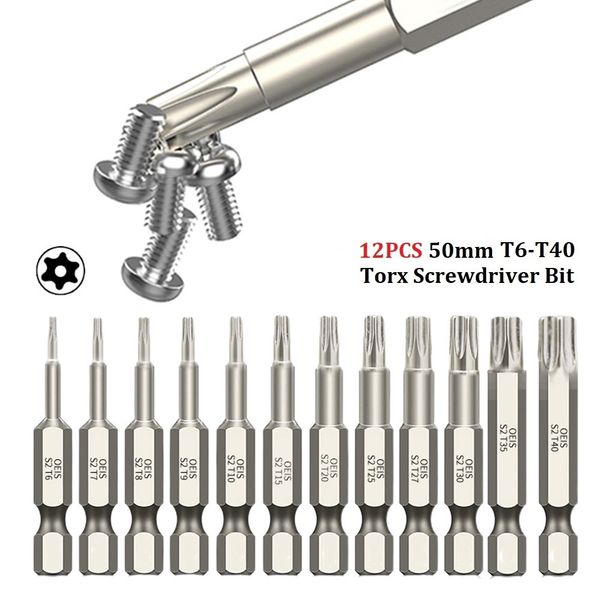 Tournevis 12PCS 5Inch Hollow Torx Screwdriver Bit Set 1/4 Inch Hex Shank Screw Driver Bits For Exact Screw Unscrew Hand Tool 230508