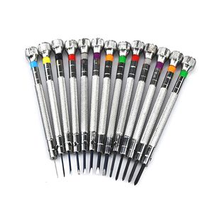 Schroevendraaiers 13PCS 0.6-2.0mm Kruiskopschroevendraaier Set Professionele Horlogemakers Horloge Reparatie Schroevendraaiers Tool Kit 230726