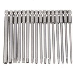 Tournevis 16 pièces 100mm de Long en acier allié tête magnétique croix Phillips tournevis hexagonal jeu d'embouts magnétiques tête Torx embouts de tournevis hexagonaux 230508