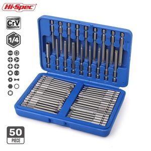 Tournevis 50pcs 75mm 1/4 Bits Long Set Allen Hex Pz2 Ph2 Torx CR-V 230414