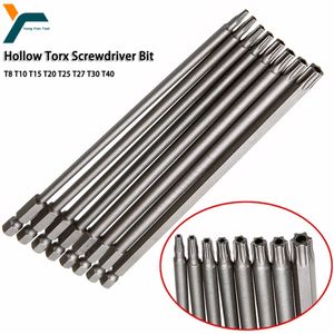 Schroevendraaiers 8 stks torx schroevendraaier bit 1/4 'schenk hex windboor kop 150 mm 200 mm schroef sleutel magnetische ster T8 T10 T15 T20 T25 T27 T27 T30 T40 230412