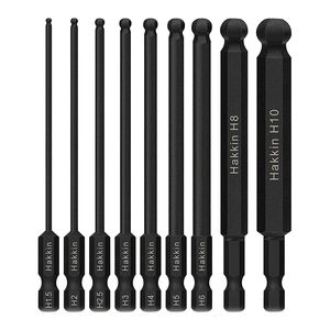 Schroevendraaiers 9 stks bal uiteinde hex kop allen sleutel boor bit set 1/4 inch schank 100 mm magnetische tip metrische schroevendraaier s 230412