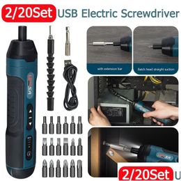 Schroevendraaiers Draadloze Elektrische Schroevendraaier Oplaadbare 1300Mah Lithium Batterij Mini Boor 36V Elektrisch Gereedschap Set Huishoudelijk Onderhoud Dhblq