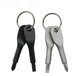 Schroevendraaiers Sleutelhanger Outdoor Pocket Mini Schroevendraaier Set Sleutelhanger Met Sleuf Phillips Hand Key Hangers SN1206
