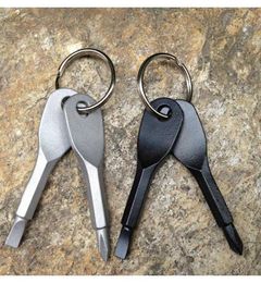 Брелок для ключей с отвертками, уличный карманный мини-набор отверток, кольцо с прорезями Phillips, подвески для ручных ключей Lin4159 Uexs8 8DBH6829906