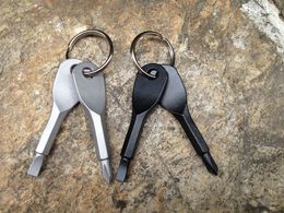 Schroevendraaiers Sleutelhanger Tool Outdoor Pocket Mini Schroevendraaier Sleutels Ketting Set Sleutelhanger met Slotted Hand Key Hangers Tools LLS595-WLL