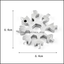 Schroevendraaiers MTI -functie Sneeuwflake gereedschapskaart roestvrijstalen schroevendraaier sleutel draagbare handgereedschap buiten wandelcamera druppel leveren dhzqp