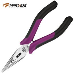 Tournevis Topforza multifonction pince à long nez avec coupe-fil CRV acier aiguille nez pince à dénuder câble prise presse multi outils à main