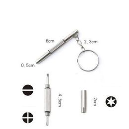 Schroevendraaiers Groothandel 3 In 1 Aluminium Staal Lenzenvloeistof Schroevendraaier Sunglass Horloge Reparatie Kit Met Sleutelhanger Draagbare Handgereedschap Drop D Dh14P