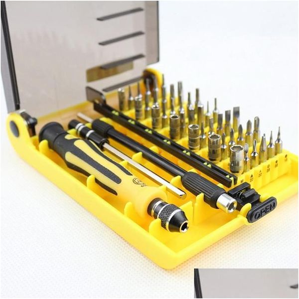 Tournevis Gros précision 45 en 1 électron Torx Mini tournevis magnétique ensemble d'outils outils à main Kit ouverture réparation téléphone H210602 Dholt