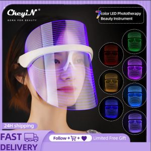 Époudeur Ckeyin 7 couleurs Masque LED Face Lighthérapie Soins de la peau Mesothérapie Anti-rides Radiofréquence faciale Masque électrique 45