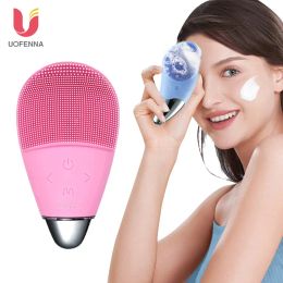 Époudeur nettoyant pour le visage Brosse étanche en silicone pour visage électrique nettoyant vibration massage des pores profonds nettoyage de la peau lavable