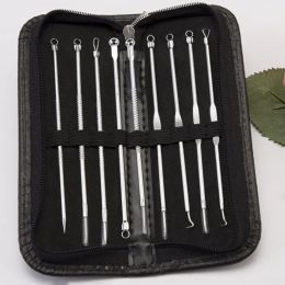 Scrubbers hete roestvrijstalen stalen blackhead comedone acne blemish extractor remover gezicht huidverzorging poriën reiniger naalden verwijder gereedschap 20set/lot