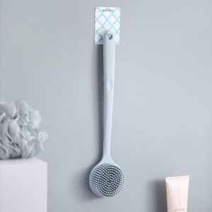 Brosse de bain multifonctionnelle en Silicone avec manche Long, épurateur de dos double face, brosse de baignoire, Massage de la peau, outil de douche de santé