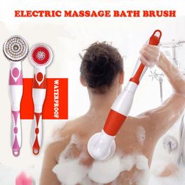 Épurateurs NOUVEAU 4In1 Brosse de bain électrique à long manche Brosse de nettoyage du corps étanche Massage Douche à domicile Système de spa propre Soins de santé