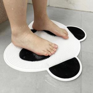 Épurateurs Panda Silicone coussin de Massage salle de bain anti-dérapant bain dos frottant Instrument divin lavage des pieds peau morte salle de douche tapis de sol