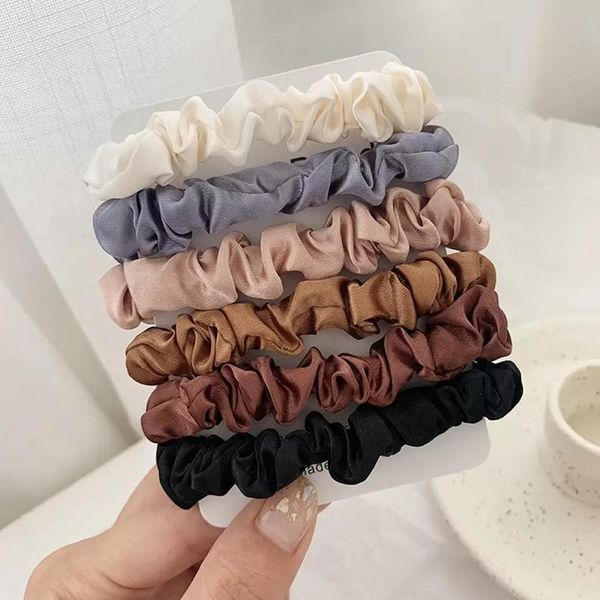 Chouchou Bandeaux Cheveux Cravate pour Accessoires De Cheveux Satin Chouchous Stretch Ponytail Holder Main Cadeau Bandeau B0529A05