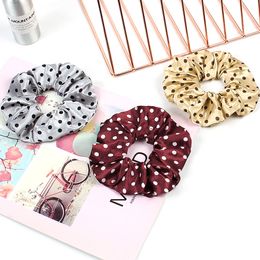 Scrunchie Stretch Hoofdband Scrunchies Dames Elegante Polka Dot Satijn Elastische Haarbanden Stropdas Scrunchie Paardenstaart Houder Haaraccessoires 1015C