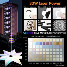 SCulpfun S30 Ultra-33W / 22W / 11W Machine de gravure laser 600x600mm Zone de gravure Assist Assist Assist Assist remplaçable