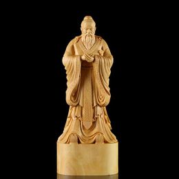 Sculptures 15/20 cm Confucius statue bois sculpté confucius Cadeaux culturels enseignants figure de sculpture artisanat à la maison Feng shui