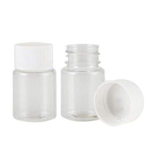 Sculptures 15 ml 20 ml 30 ml bouteilles rechargeables en plastique pour animaux de compagnie flacons transparents récipient de magasin de réactif avec bouchon à vis en plastique 100 pièces