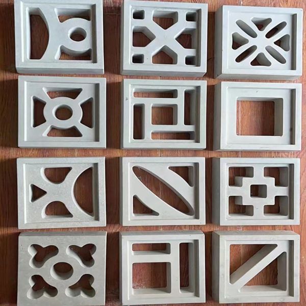 Esculturas Patrón de ventana de 20x20 Camas de jardín Mold de pared Mold de ladrillo 3D Tallado Nonslip Concreto Pavimento Pavimento