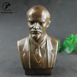 Sculptures antique en laiton russe grand homme leader Lénine buste de bronze statue grandes figurines rétro cuivre de bureau décor