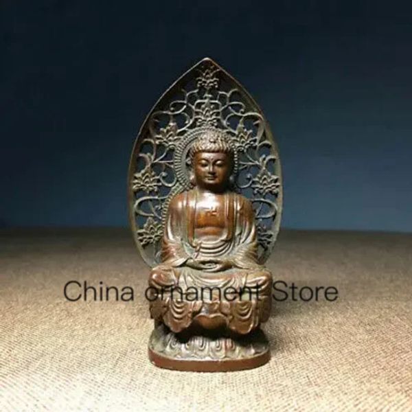 Sculptures Bouddhisme sculpté antique Vintage bronze Sakyamuni Bouddha Godness Kwanyin Statue
