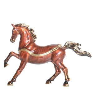 Sculptures arabe cheval émail émaillé en étain en étain bijoux de bijoux de gilet kavack box pilule box de cheval cadeaux de figurine