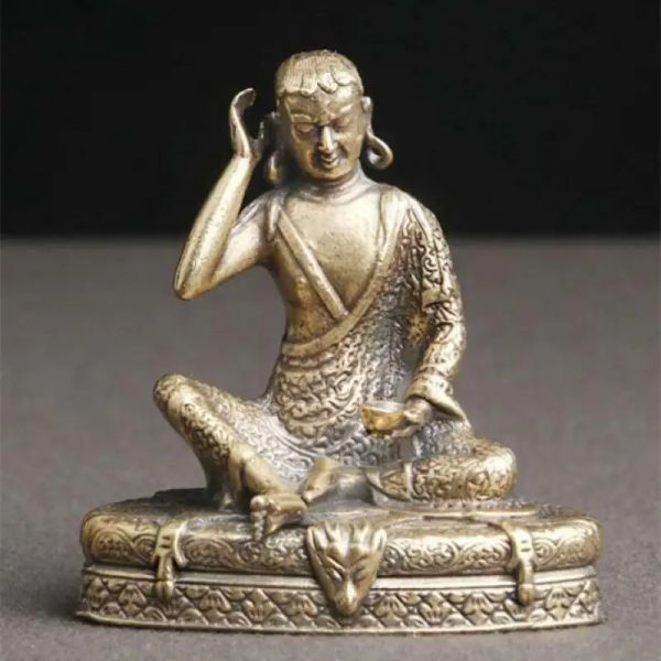 Sculptures en laiton vieille statue chinoise faite à la main milarepa statue de bouddha délicate antique