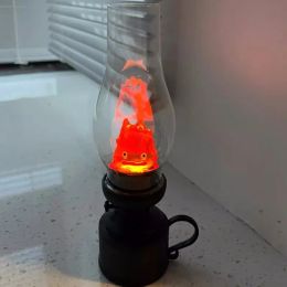 Sculpturen Casifer Vintage Nachtlampje Vlamloze Kaarshouder Cartoon Anime Tafellamp met Knop Batterij Prop Decoratieve Kaarslampen
