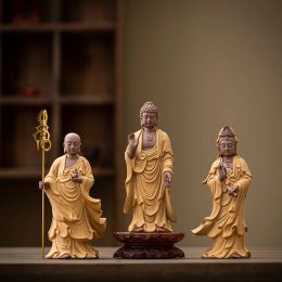 Sculptures céramiques guanyin, sakyamuni ksitigarbha bodhisattva figure statue chinois statues de bouddha salon art