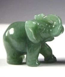 Sculpturen Chinese groene jade gesneden olifant klein standbeeldstandbeeld