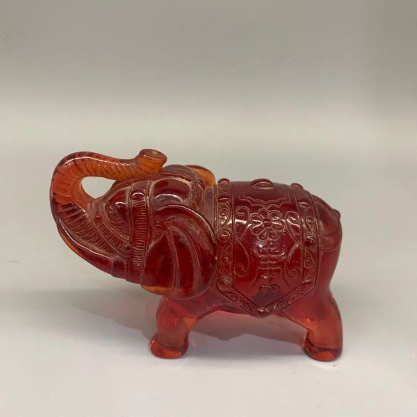 Sculptures résine chinoise Amber Elephant Crafts Statue Crafts